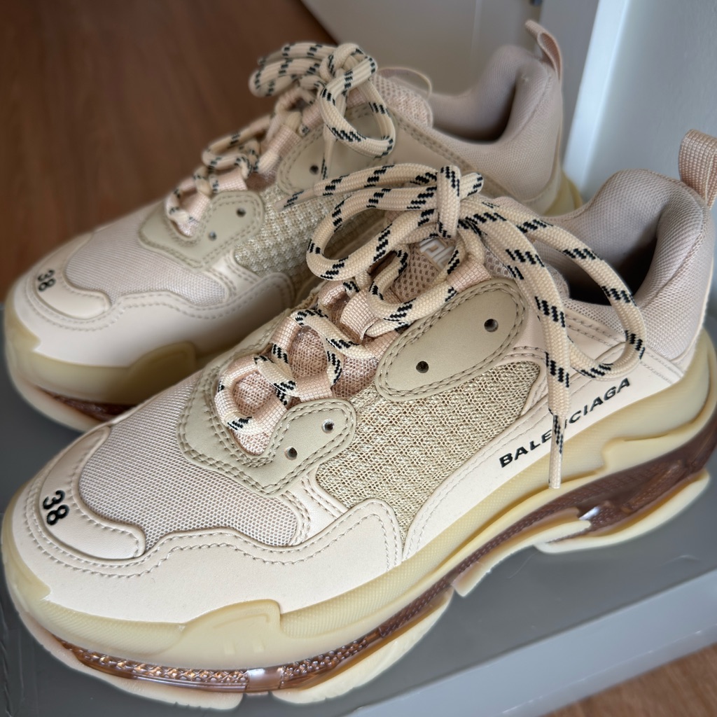 Balenciaga Triple S Sneakers In Beige And Cream